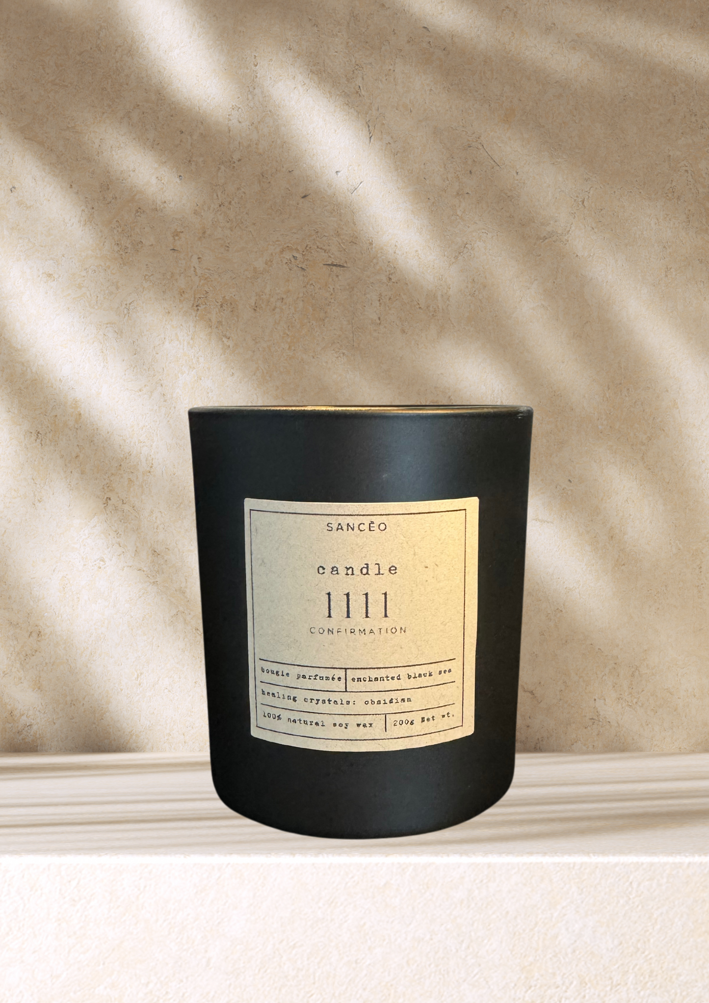 1111 Candle with Healing Crystals - Enchanted Black Sea (10oz Jar)