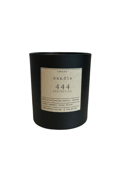 444 Candle with Healing Crystals - Floral Harmony (10oz Jar)