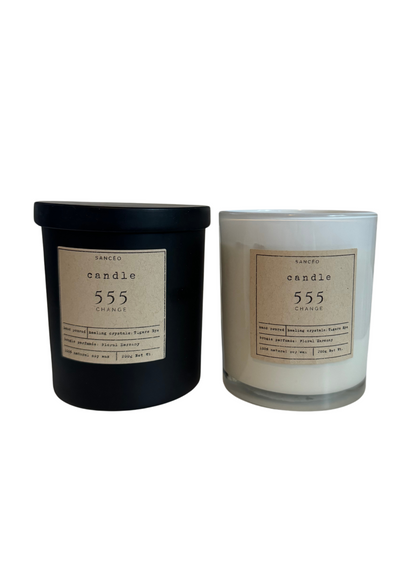 555 Candle with Healing Crystals - Floral Harmony (10oz Jar)