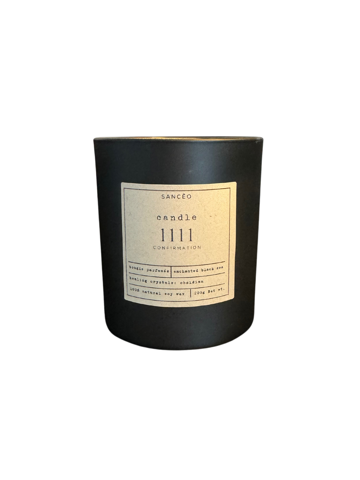 1111 Candle with Healing Crystals - Enchanted Black Sea (10oz Jar)