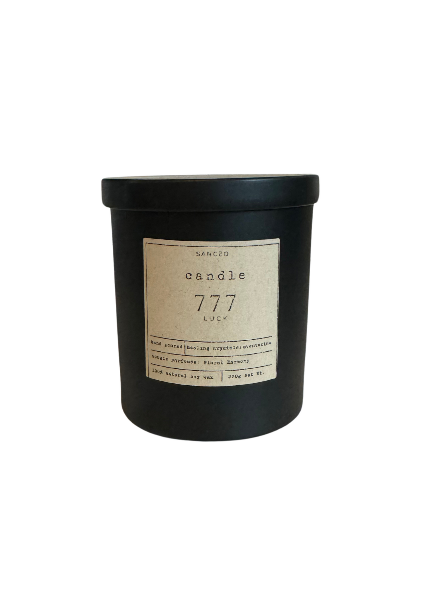 777 Candle with Healing Crystals - Floral Harmony (10oz Jar)