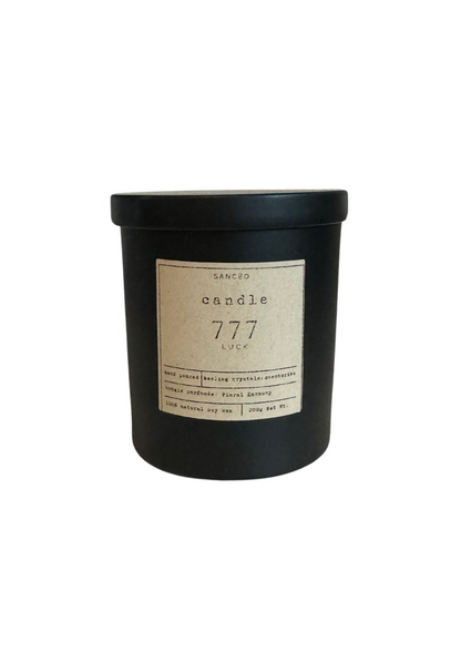 777 Candle with Healing Crystals - Floral Harmony (10oz Jar)