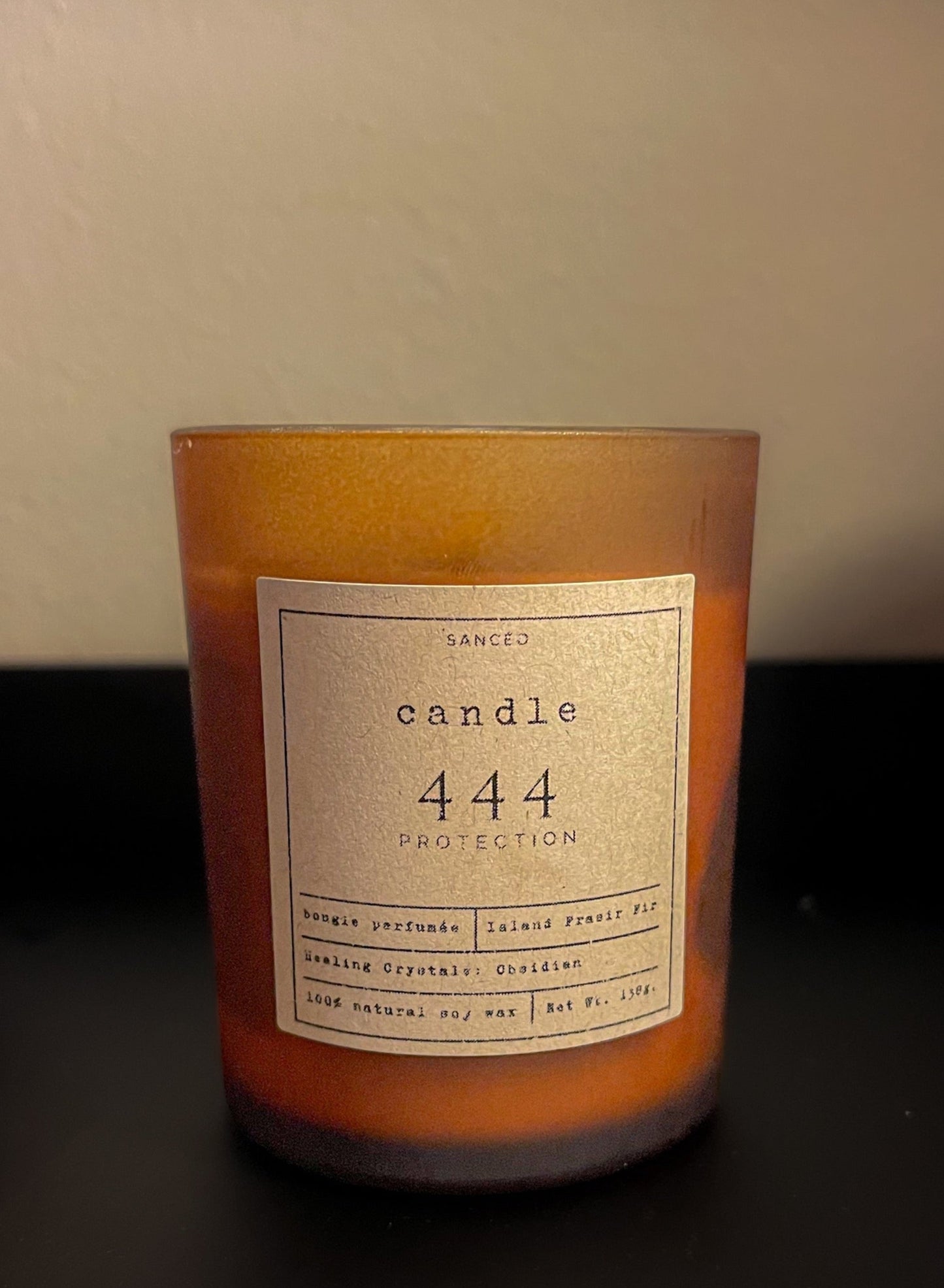 444 Candle with Healing Crystals - Island Fraser Fir (7oz Jar)