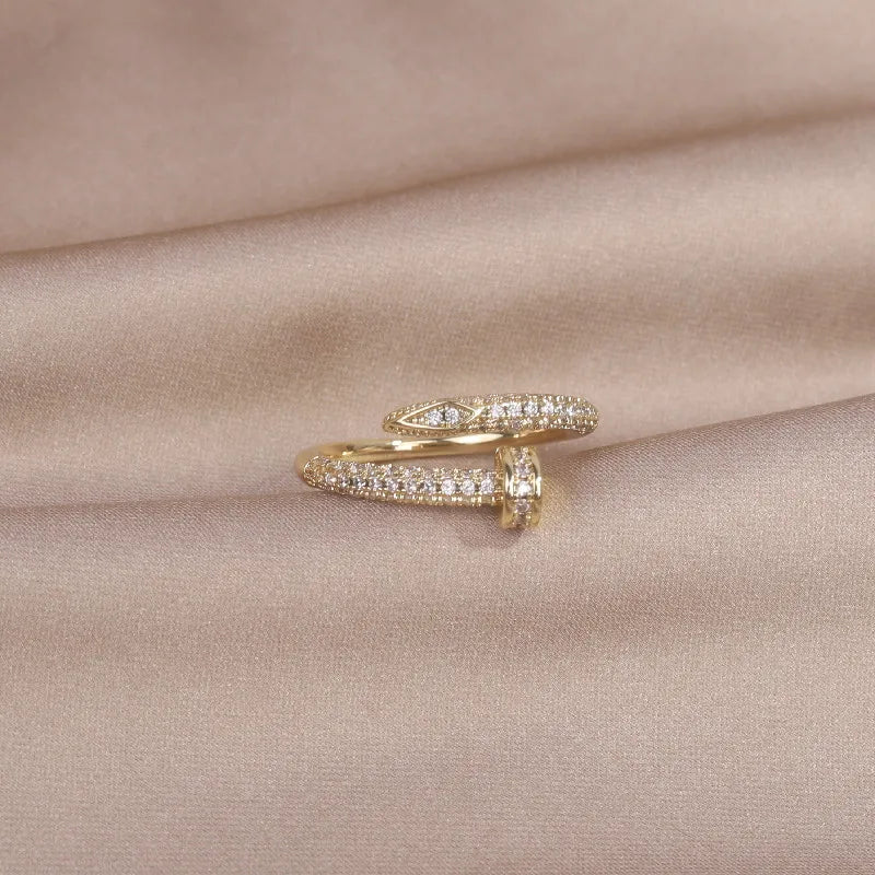 sanceo 14K Gold Plated Nail Ring