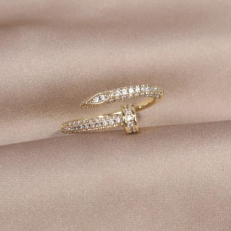 sanceo 14K Gold Plated Nail Ring