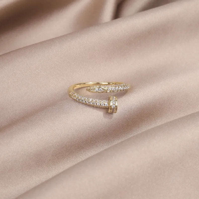 sanceo 14K Gold Plated Nail Ring