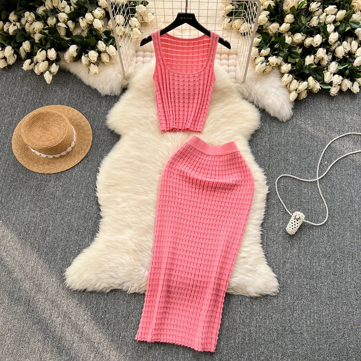 Sexy Summer Knit 2-Piece Maxi Set