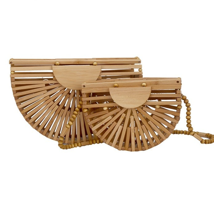 sanceo Semi-Circle Bamboo Handbag