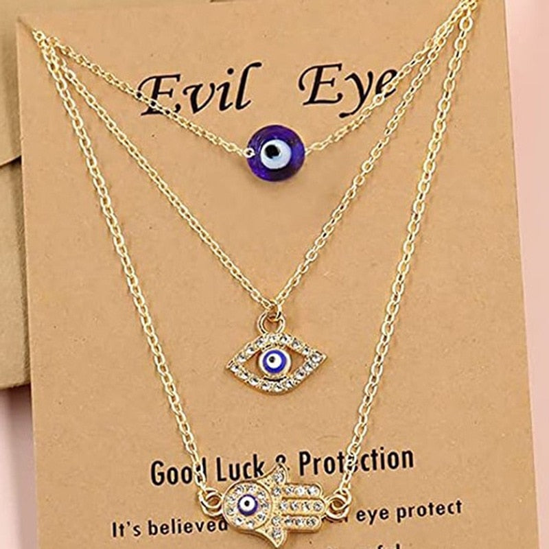 sanceo Evil Eye Protection Necklace Sets