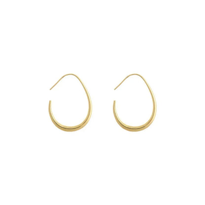 sanceo Sterling Silver Oval Hoop Earrings