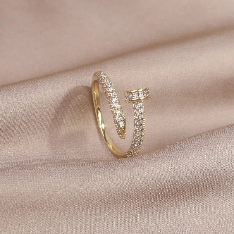 sanceo 14K Gold Plated Nail Ring