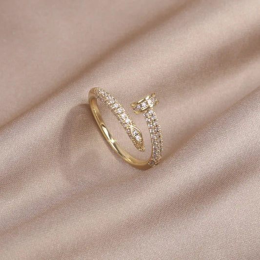 sanceo 14K Gold Plated Nail Ring