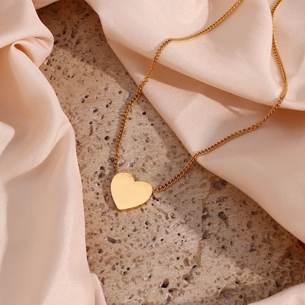 sanceo 1111 Heart Shape Gold Necklace