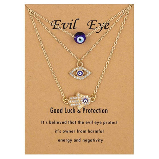 sanceo Evil Eye Protection Necklace Sets