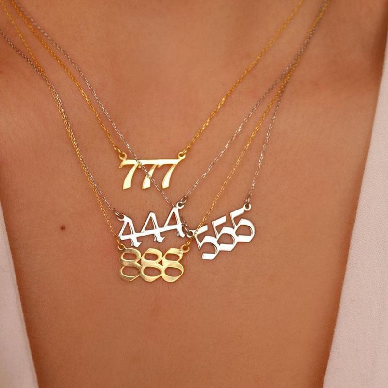 sanceo Angel Number Necklaces 111 222 333 444 555 777 888 999